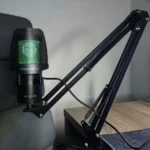 Haomuren KM8S RGB Microphone – USB/Type-C Mic with Boom Arm & Desk Stand, Touch-to-Mute, RGB Lighting Modes