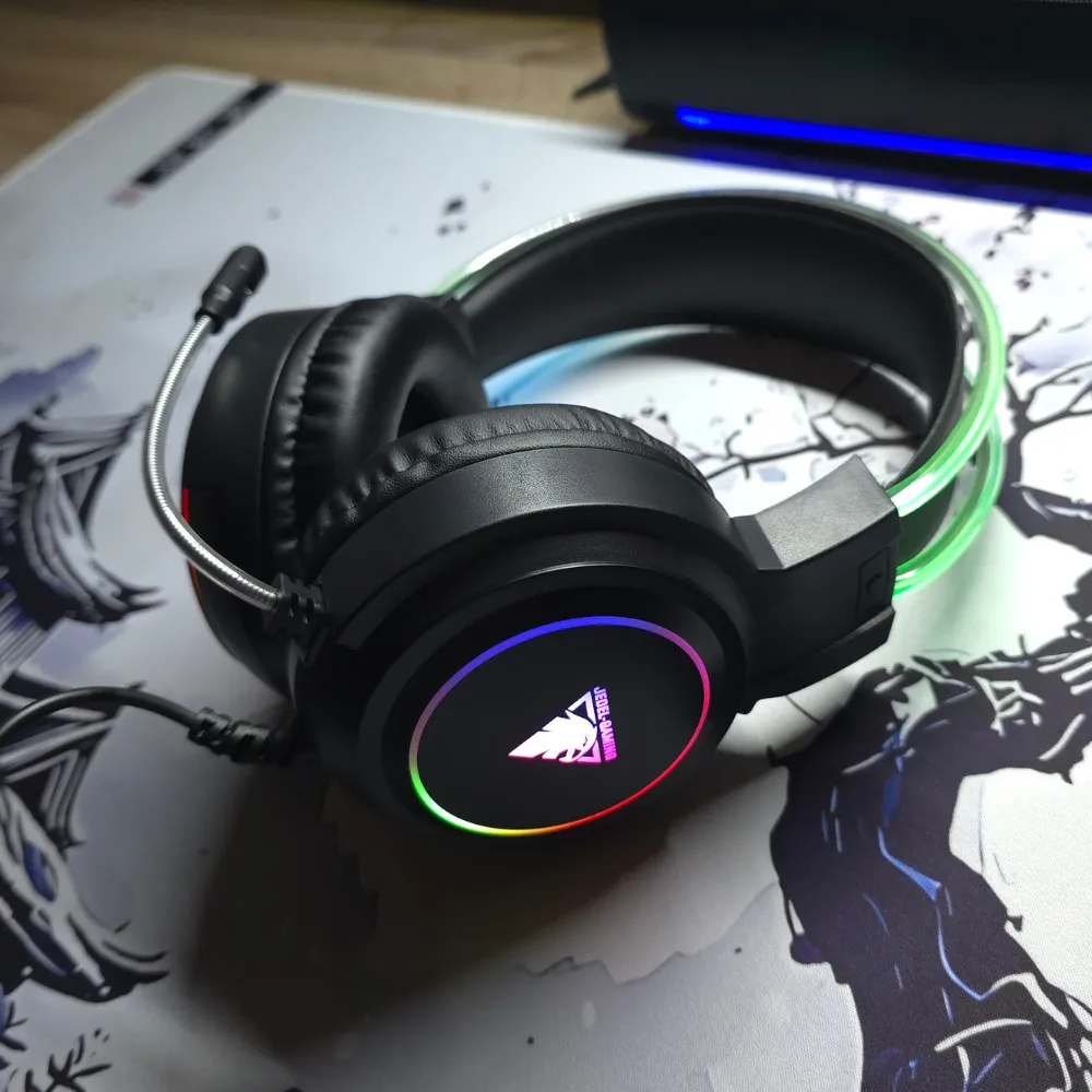 1_result JEDEL GH-563 RGB Gaming Headset – Wired Headphones with USB Lighting, 3.5mm Audio & Mic Jacks, Integrated Microphone for PC & Gaming - Image 1