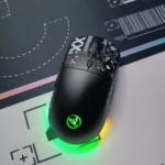 HXSJ T90 RGB Wireless Gaming Mouse – Tri-Mode BT5.3/2.4G/Wired Wireless Mouse, 3600 DPI, 1000Hz (Wired) with Rechargeable Battery (Black) - Image 3
