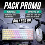 Inphic PG-01 RGB Gaming Mouse + AJAZZ NK61 60% Mechanical Keyboard Combo – Hot-Swappable Keyboard, 12800 DPI Mouse (White)