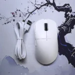 AJAZZ NJ08 Wireless Gaming Mouse – Tri-Mode (2.4G/BT/Wired), RGB Lighting, 12800 DPI, 1000Hz Polling Rate, Software Customizable (White) - Image 4