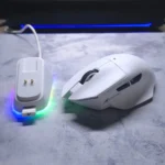 ATTACK SHARK V6 Wireless Gaming Mouse – PAW3311 Sensor, Tri-Mode Connectivity, RGB Magnetic Charging Dock, Ultra-Lightweight Design (White)