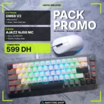 GM68-V2 RGB Mechanical Keyboard + AJAZZ NJ08MC Wireless Gaming Mouse Combo – 68-Key Hot-Swappable Keyboard + 24K DPI Tri-Mode Mouse (Grey & White)