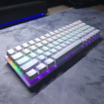 K68 Mechanical Keyboard – 68-Key Compact Layout, Blue Switches, RGB Lighting Modes, Wired Gaming Keyboard (White) - Image 2