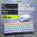 K61 60% RGB Mechanical Keyboard + HXSJ T20 2.4G Wireless Mouse Combo – Blue Switch Compact Keyboard, 6-Button Ergonomic Mouse (White)
