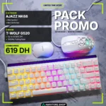 AJAZZ NK68 65% RGB Mechanical Keyboard + T-WOLF G520 RGB Wired Gaming Mouse Combo – Red Switches, 12800 DPI, 7-Button Mouse (White)
