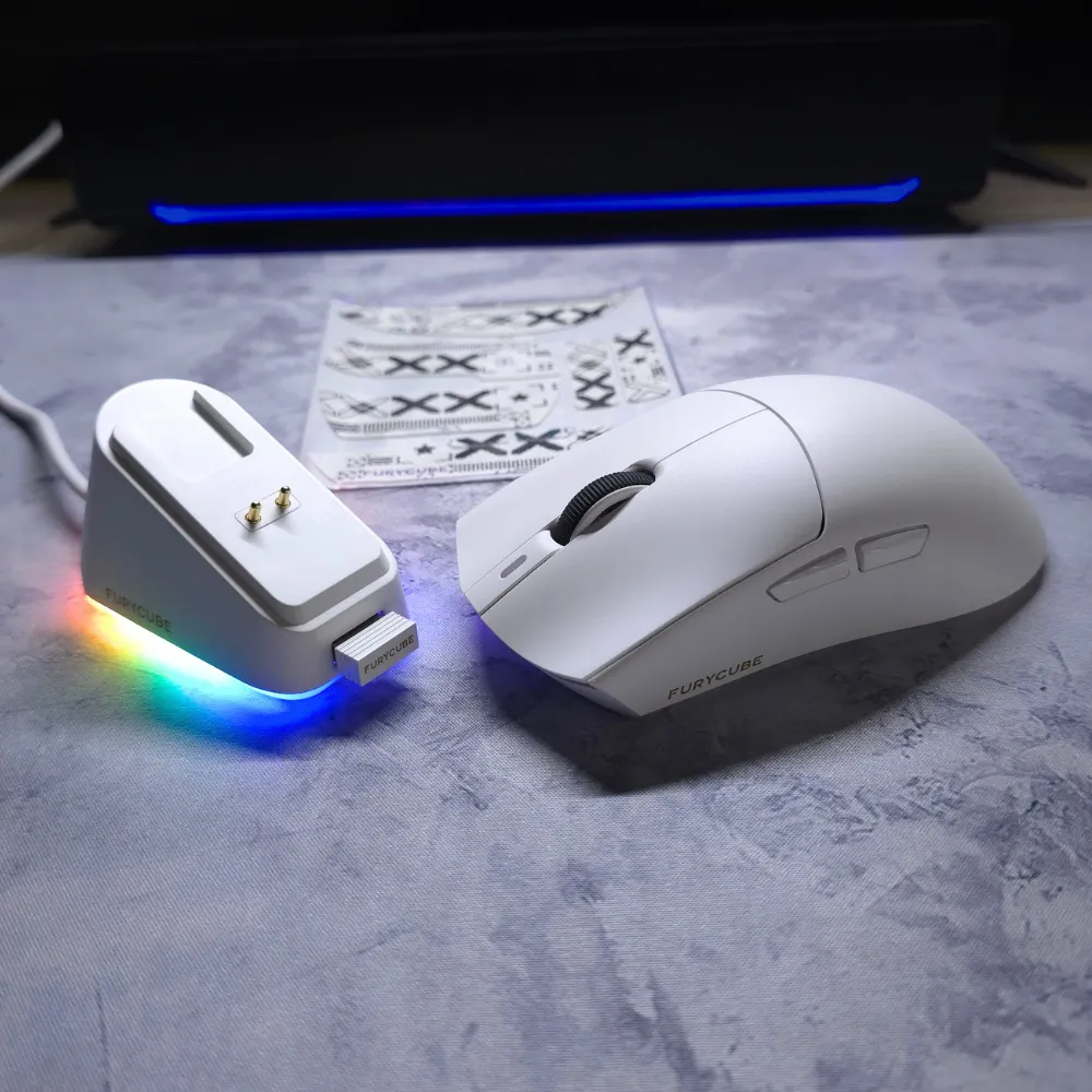 1_result G16 Pro M4G × FuryCube Wireless Gaming Mouse – PAW3311 Sensor, Up to 22000 DPI, RGB Charging Dock, Tri-Mode, Ultra-Lightweight (White) - Image 1