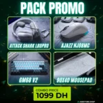 4-in-1 Gaming Setup Bundle – AJAZZ NJ08MC Wireless Mouse, Attack Shark L80PRO Wireless Headset, GM68 V2 Mechanical Keyboard & 90×40cm Mousepad (White)