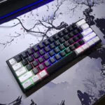 Wired Gaming Keyboard – 60% Compact Layout, Rainbow LED Backlight, USB Plug & Play (Black & White) - Image 2