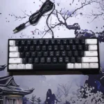 Wired Gaming Keyboard – 60% Compact Layout, Rainbow LED Backlight, USB Plug & Play (Black & White) - Image 3