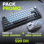 GM68-V2 RGB Mechanical Keyboard + G11 Wireless Gaming Mouse Combo – 68-Key Hot-Swappable Keyboard + 22K DPI Tri-Mode Mouse (Grey & White)