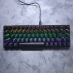K68 Mechanical Keyboard – 68-Key Compact Layout, Blue Switches, RGB Lighting Modes, Wired Gaming Keyboard (Black)
