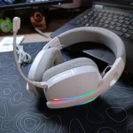ATTACK SHARK L90 Wireless Gaming Headset – Tri-Mode, Foldable, RGB, 40mm Drivers, Detachable Microphone (White)