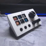 AJAZZ AKP03E Programmable Desk Controller – 3 Control Knobs, 6 LCD Buttons, 3 Toggle Switches, Customizable Keys for Streaming & Productivity (White) - Image 2