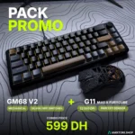 GM68-V2 RGB Mechanical Keyboard + G11 Wireless Gaming Mouse Combo – 68-Key Hot-Swappable Keyboard + 22K DPI Tri-Mode Mouse (Black & Coffee)