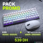 K68 Mechanical Keyboard + R7 Wireless Gaming Mouse Combo – 68-Key Hot-Swappable Keyboard + 22K DPI Tri-Mode Mouse (White)