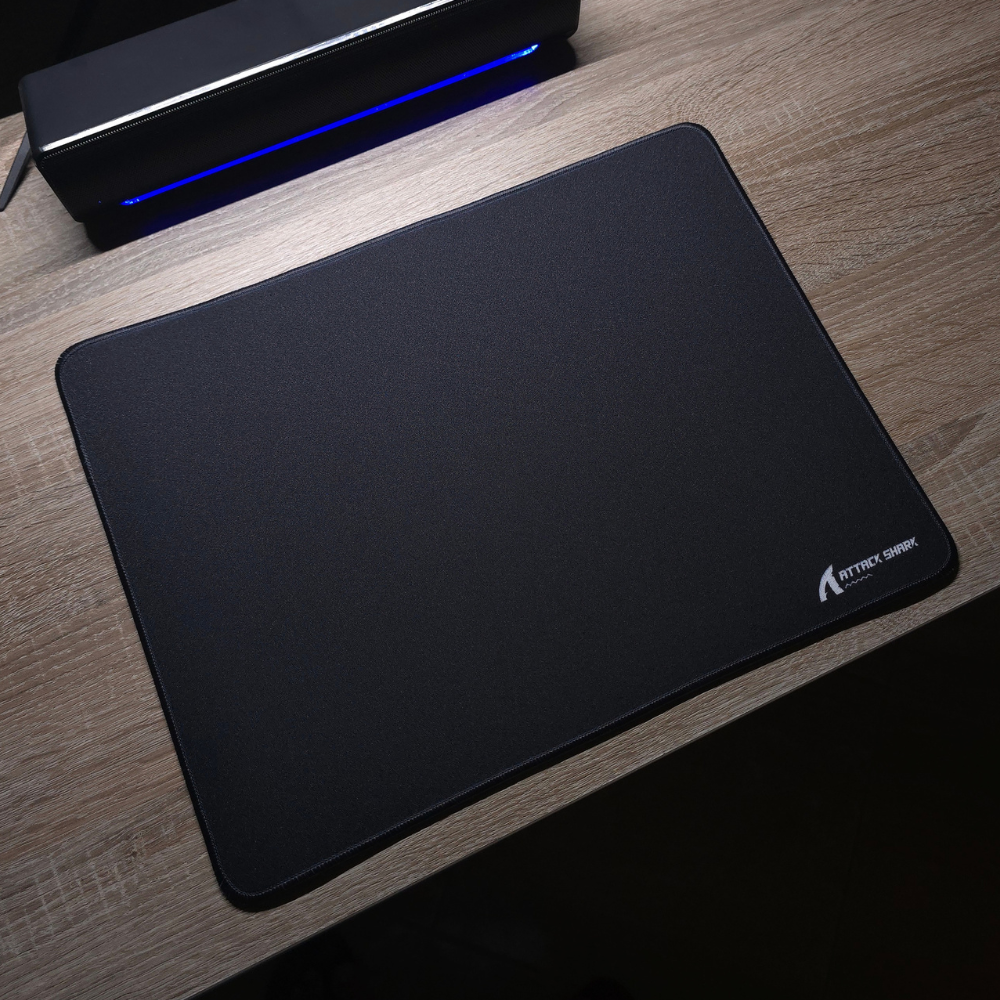 1 ATTACK SHARK CM02SE Gaming Mouse Pad – Heavy Textured Surface, Non-Slip Rubber Base, Stitched Edges (Black) - Image 1