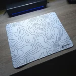 ATTACK SHARK CM02SE Gaming Mouse Pad – Heavy Textured Surface, Non-Slip Rubber Base, Stitched Edges (White Contour)
