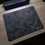 ATTACK SHARK CM02SE Gaming Mouse Pad – Heavy Textured Surface, Non-Slip Rubber Base, Stitched Edges (Black Contour)