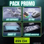 4-in-1 Gaming Setup Bundle – G9 PRO Wireless Mouse, AK6 Earphones, GM68 V2 Mechanical Keyboard & 120×60cm Mousepad (White)