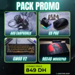 4-in-1 Gaming Setup Bundle – G9 PRO Wireless Mouse, AK6 Earphones, GM68 V2 Mechanical Keyboard & 90×40cm Mousepad (Black)