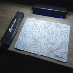 ATTACK SHARK CM02SE Gaming Mouse Pad – Heavy Textured Surface, Non-Slip Rubber Base, Stitched Edges (White Contour) - Image 3