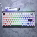 ATTACK SHARK R85 HE Rapid Trigger Gaming Keyboard – Magnetic Switches, 8000Hz Polling, Adjustable Actuation, RGB Front Lightbox (White)