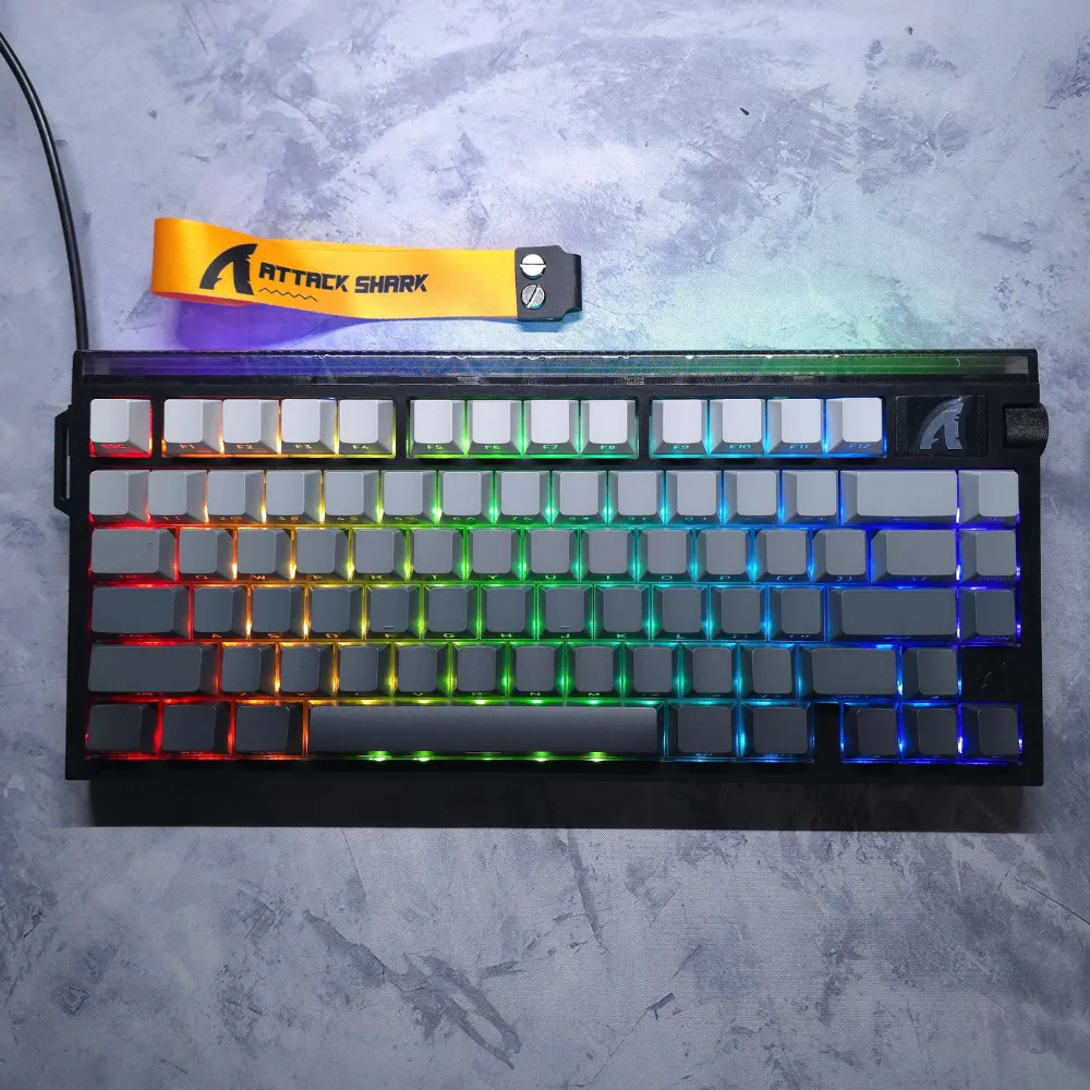 1_result ATTACK SHARK R85 HE Rapid Trigger Gaming Keyboard – Magnetic Switches, 8000Hz Polling, Adjustable Actuation, RGB Front Lightbox (Black Gradient) - Image 1