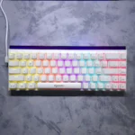 RAIKU GK68 Mechanical Keyboard – Blue Switches, RGB Front Box, 65% Layout, Wired (White)