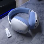 ONIKUMA B2 Wireless Gaming Headset – Tri-Mode, Bluetooth, 2.4G Wireless, Wired, Integrated Microphone (White)