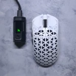 ATTACK SHARK R5 Ultra Carbon Fiber Wireless Gaming Mouse – PAW3950MAX Sensor, 42,000 DPI, 8000Hz Polling Rate, Tri-Mode (White)