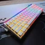 AJAZZ NK68 65% Wired Mechanical Gaming Keyboard – Red Switches, RGB Front Box, White Contour Keycaps, Tray-Mounted Design (White Contour) - Image 2