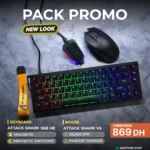 ATTACK SHARK X68 HE Rapid Trigger Gaming Keyboard + ATTACK SHARK V6 Wireless Mouse Combo – 8000Hz Magnetic Keyboard + 25K DPI Tri-Mode Mouse (Black)