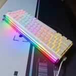 AJAZZ NK68 65% Wired Mechanical Gaming Keyboard – Red Switches, RGB Front Box, White Contour Keycaps, Tray-Mounted Design (White Contour) - Image 3