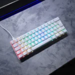 ZIYOULANG T60 Mechanical Keyboard – 60% Layout, Blue Switches, Full RGB Lighting, Software Included (White) - Image 3