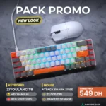 ZIYOULANG T8 Mechanical Keyboard + ATTACK SHARK X11SE Wireless Gaming Mouse Combo – 65% RGB Keyboard + 22K DPI Tri-Mode Mouse (White)