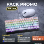 K61 60% Mechanical Keyboard + R7 M4G × FuryCube Wireless Gaming Mouse Combo – Blue Switch Keyboard + 22K DPI Tri-Mode Mouse (White)