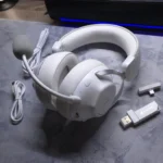 ATTACK SHARK L50 PRO Wireless Gaming Headset – Tri-Mode, 53mm Drivers, 1100mAh Battery, Low-Latency 2.4GHz, Detachable Mic (White)