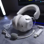 ATTACK SHARK L50 PRO Wireless Gaming Headset – Tri-Mode, 53mm Drivers, 1100mAh Battery, Low-Latency 2.4GHz, Detachable Mic (White) - Image 2