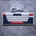 LEAVEN K610 Mechanical Keyboard – Red Switches, RGB Backlight, RGB Side Lighting, 60% Layout (White & Blue) - Image 3