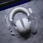 ATTACK SHARK L50 PRO Wireless Gaming Headset – Tri-Mode, 53mm Drivers, 1100mAh Battery, Low-Latency 2.4GHz, Detachable Mic (White) - Image 3