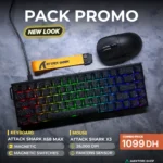 ATTACK SHARK X68 MAX Magnetic Keyboard + ATTACK SHARK X3 Wireless Gaming Mouse Combo – 8000Hz Hall Effect Keyboard + 26K DPI Ultra-Light Mouse (Black)