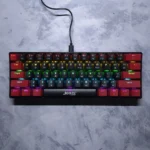 JEDEL KL-69 Mechanical Keyboard – Blue Switches, 60% Layout, Wired (Black & Red)