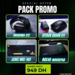 4-in-1 Gaming Setup Bundle – ATTACK SHARK X11 Wireless Mouse, ONIKUMA X12 Headset, JEDEL WKL-102 Mechanical Keyboard & 90×40cm Mousepad (Black)