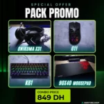 4-in-1 Gaming Setup Bundle – G11 Wireless Mouse, ONIKUMA X31 Headset, K61 Mechanical Keyboard & 90×40cm Mousepad (Black)