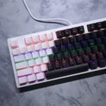 JEDEL KL-106 Mechanical Keyboard – Red Switches, Volume Knob, 86 Keys, Wired (Black & White) - Image 3