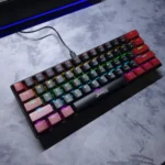 JEDEL KL-69 Mechanical Keyboard – Blue Switches, 60% Layout, Wired (Black & Red) - Image 3