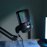 ME6S RGB USB Microphone – Echo & Noise Reduction, Touch-to-Mute, Volume Control, Desk Stand (Black) - Image 3