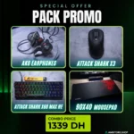 4-in-1 Gaming Setup Bundle – ATTACK SHARK X3 Wireless Mouse, AK6 Earphones, X68 MAX HE Mechanical Keyboard & 90x40cm Mousepad (Black)